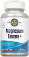 KAL Magnesium Taurate 400mg Plus CoEnzyme Vitamin B6, Chelated Magnesium Supplement, Healthy Muscle Function, Nerve and Heart Health Support, Glut...