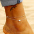 Anklets for Women Sterling Silver with 14k Real Gold Plated Ankle Bracelets for Women Waterproof Heart Link Anklet Bracelet Summer Beach Jewelry A...