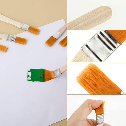 Small Paint Brushes, 1/2 Inch Paint Brush Gloss Paint Brush Nylon Paint Brushs with Wood Handle Reusable Paintbrushes Keyboard Cleaning Brush for ...