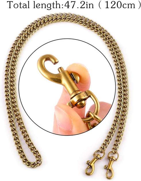 OAikor Metal Flat Chunky Chain Strap Replacement for Purse Shoulder Bag Handbag Straps Accessories 47" 120 CM (Antique Gold)...