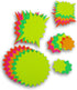 JOT Neon Starbursts Cutouts - Bulletin Board Accent Shapes Classroom Decor (Yellow, Green, Pink)-30 Count (2.5 to 6 Inches Assorted)...