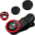 External Lens for Mobile Phone 3-in-1 Fisheye Macro Wide Angle Lens with Clip Aluminum Alloy Compatible with iPhone and Smartphones...