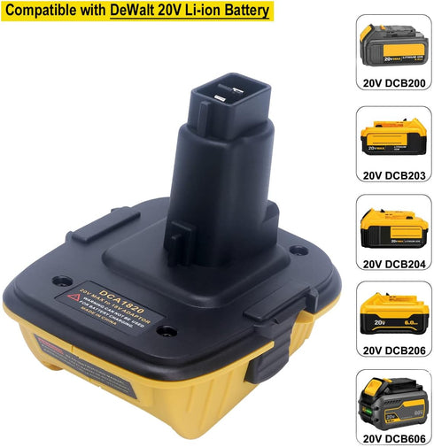 Lasica 2Pack DCA1820 18V to 20V Adapter Compatible with DEWALT 18V XRP Tools - Compatible with Dewalt 20V Max Battery DCB201 DCB203 DCB204 DCB206 ...
