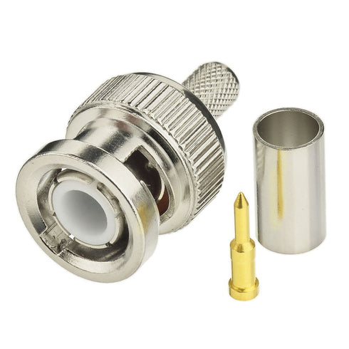 Eightwood 10pcs 50 Ohm BNC Crimp Male Connector for RG58 RG142 LMR195 Cable...