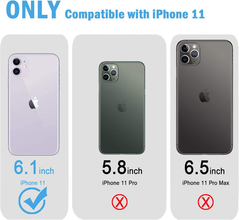 JJGoo Compatiable with iPhone 11 Case Clear, Transparent Shockproof Phone Case, Slim Anti-Scratch Hard PC Back Protective Cover Bumper, Clear...