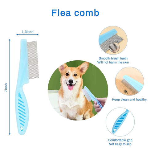5-in-1 Dog Brush Grooming Kit - Dog Grooming Supplies Dog Dematting Rake for Shorted Haried Dogs, Bath Brush For Long Hair Dogs And Dematting Comb...