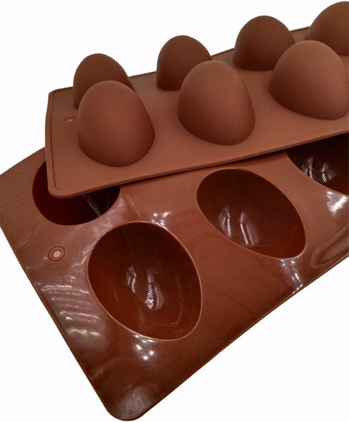 EchoDone Egg Shape Soap Mold Non Stick Silicone Half Egg Mold for Soap Making, Truffles Chocolate, Candy, Jelly, Desserts, Ice Tray Backing Set Ca...
