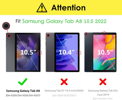 DTTO Case for Samsung Galaxy Tab A8 10.5 inch 2022, Premium PU Leather Tri-Fold Stand Cover with Hard Shell for Galaxy Tab A8 [Auto Wake/Sleep, Ul...