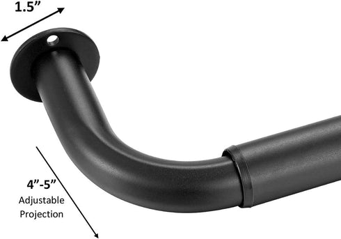 Room Darkening Curtain Rod, Wrap Around Design, Extra-Thick 1-Inch Diameter Single Drapery Rod, Extendable Metal Rod Set for the Blackout Curtains...