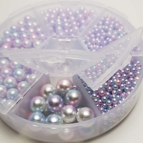 Chenkou Craft 1550PCS 1 Box Round Imitation Pearls Bead No Hole Loose Beads Gem (Light Mix, Mix)...