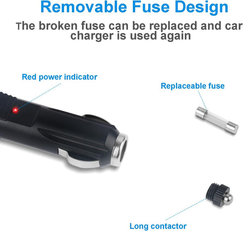 12V 2A Car Charger, Universal DC 5.5x2.1mm Charger Adapter with 8 Connector Tips for DVD Player, GPS, Bluetooth Speakers, Piano Keyboard, External...