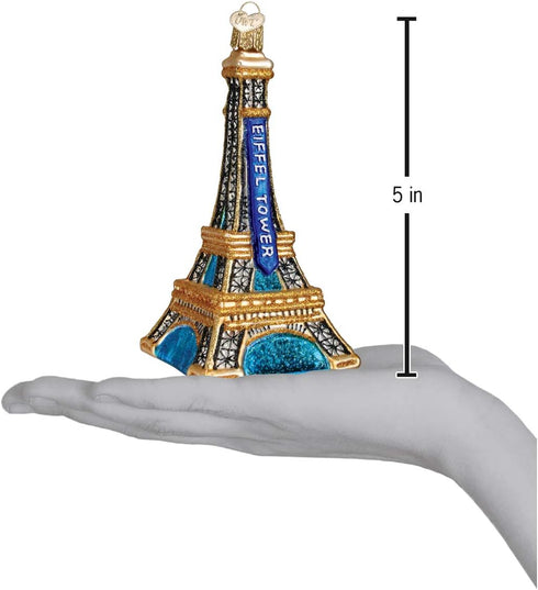 Old World Christmas Eiffel Tower Glass Blown Ornaments for Christmas Tree...