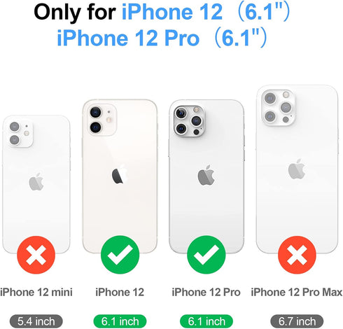 iPhone 12/12 Pro Wallet Case with Card Holder ?Compatible Magsafe? Women Men PU Leather RFID Blocking Flip Folio Protective Cover Credit Slots wit...