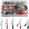 WMYCONGCONG 120 PCS Metal Alligator Clips Electrical Test Clamps Assortment Kit with Plastic Hands Red Black Kit...
