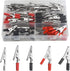 WMYCONGCONG 120 PCS Metal Alligator Clips Electrical Test Clamps Assortment Kit with Plastic Hands Red Black Kit...