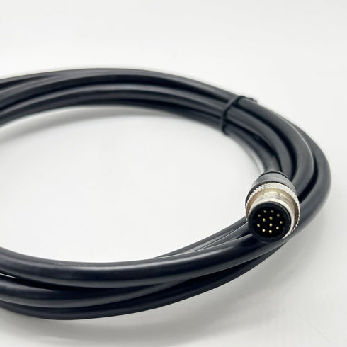 M12 12 Pin Male Connector Cable, A Code Straight Molding Cable Male Aviation Sensor Electrical PVC Cable Industrial Molded Cable AWG26?2Meter?...