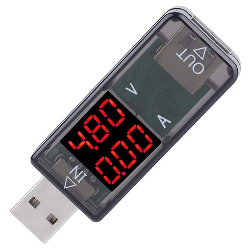 USB Tester, Multimeter Voltmeter Ammeter Current Meter USB Charger USB Voltage Meter Can Measure USB Powered Devices and is Compatible with QC2.0/...