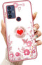 for TCL 30 SE Case (6.52-inch) Girls Women Cute Butterfly Red Heart Clear Soft Silicone Phone Case with Ring Stand Strap Lanyard Shockproof Protec...