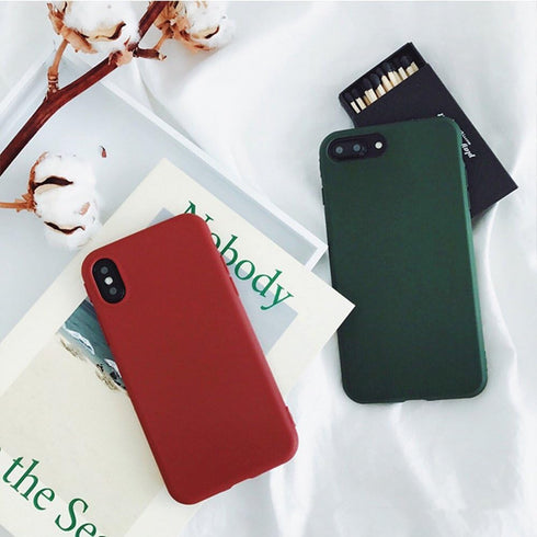 Retro Case for iPhone X 8 7 7plus Soft pro-TPU Cover for iPhone6 6Plus 6s 6sPlus Fashion Style Flexible Rubbery Slim Cover (iPhone 7/8, Forest Gre...