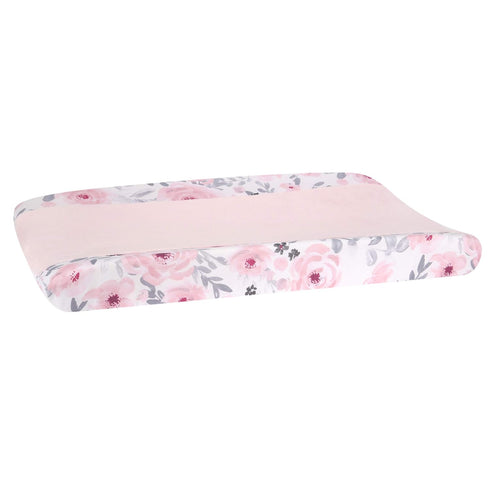 Bedtime Originals Blossom Watercolor Floral Changing Pad Cover - Pink/Gray...
