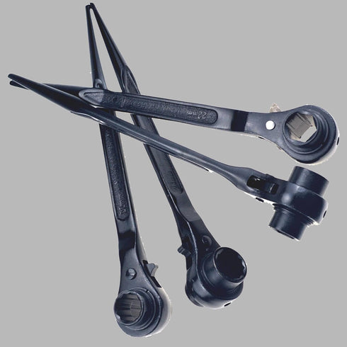 12mm x 14mm Scaffold Wrench, Black Ratchet Podger Spanner, 12 Point, Quick Release Socket Wrench, Heavy Duty Adjustable Ratcheting Socket Spanners...