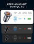 Super Fast Car Charger USB Fast Charge AINOPE Android Car Charger Adapter 45W All Metal Lighter USB Charger Quick Charge for iPhone 15/14/13/12/11...