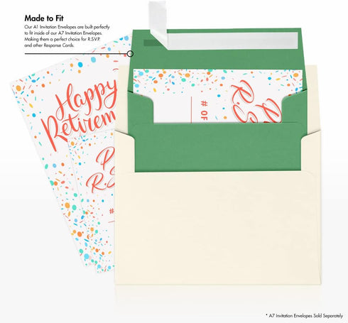 LUXPaper 4Bar A1 Invitation Envelopes | Peel & Press | 3 5/8" x 5 1/8" | Holiday Green | 80lb. Text | 50 Qty...