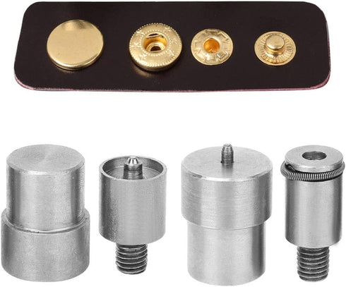 Snap Button Die 4pcs Silver Stainless Steel Hand Pressing Machine Parts Replacement Kits for Hand Press Machine, Fixing and Fastening Baby Clothes...
