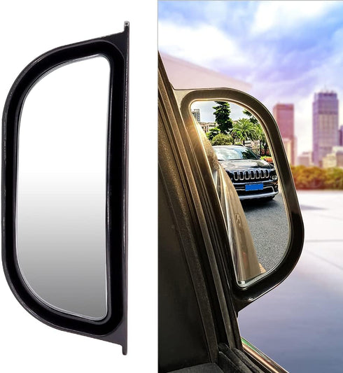 Passenger Rear View Mirror Back Adjustable Blind Spot Mirror, Rotatable Angle B Pillar Spot Mirrors for Get off Assist Support Mirror Car Door Ope...