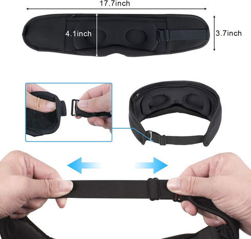 Sleep Headphones, Update Wireless 3D Eye Mask with Ultra-Thin HD Stereo Speakers for Side Sleepers, Air Travel, Meditation and Relaxation Black...