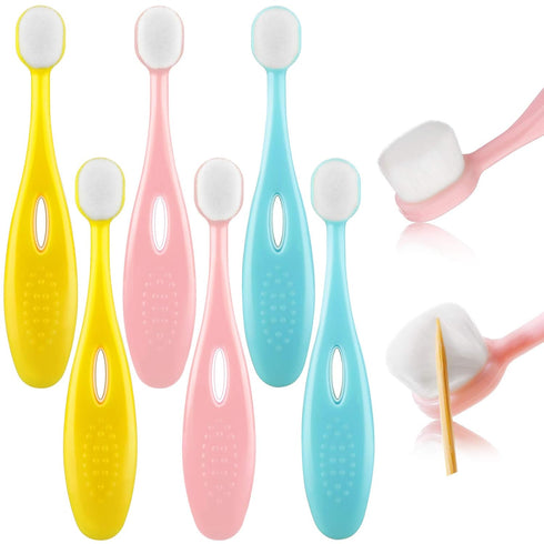 6 Pieces Kids Extra Soft Nano Toothbrush Children Bristles Toothbrush Children Micro Nano Manual Toothbrush Set with 20000 Bristles for Age 1 and ...