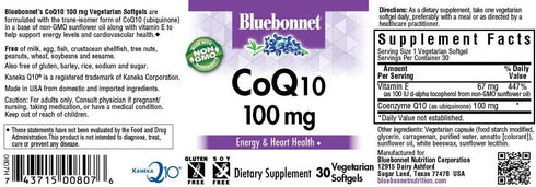 BlueBonnet CoQ-10 Vegetarian Softgels, 100 mg, 30 Count...