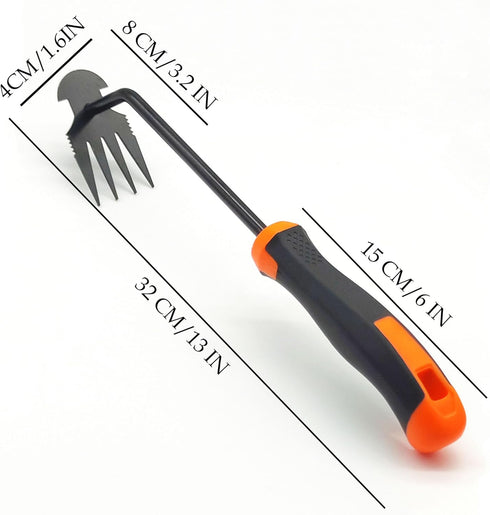 Hand Weed Puller Dual-Action 4-Claw Weeder with Ergonomic Grip Garden Tool Ideal for Garden Enthusiasts (1pc Black Rubber Handle)...
