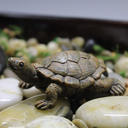 MAOMIA 2 Pcs Miniature Turtle Figurines, Fish Tank Decoration Fairy Garden Teutle Landscape Decor Ornament...