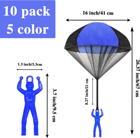 10 Pack Parachute Toy,Tangle Free Throwing Toy Parachute,Outdoor Toss It Up Flying Toys for Kids,Gifts(5 Colors)...