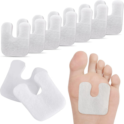 48 Pieces U-Shaped Felt Callus Pads Metatarsal Foot Pads for Pain Relief Keep Calluses from Rubbing on Shoes Forefoot and Support Self-Adhesive Fo...