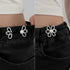Flower Jeans Button 10 Sets Pant Waist Tightener, Adjustable Waist Buckle Sets No Sew and No Tools Detachable Decorative Waist Buckles, Jean Butto...