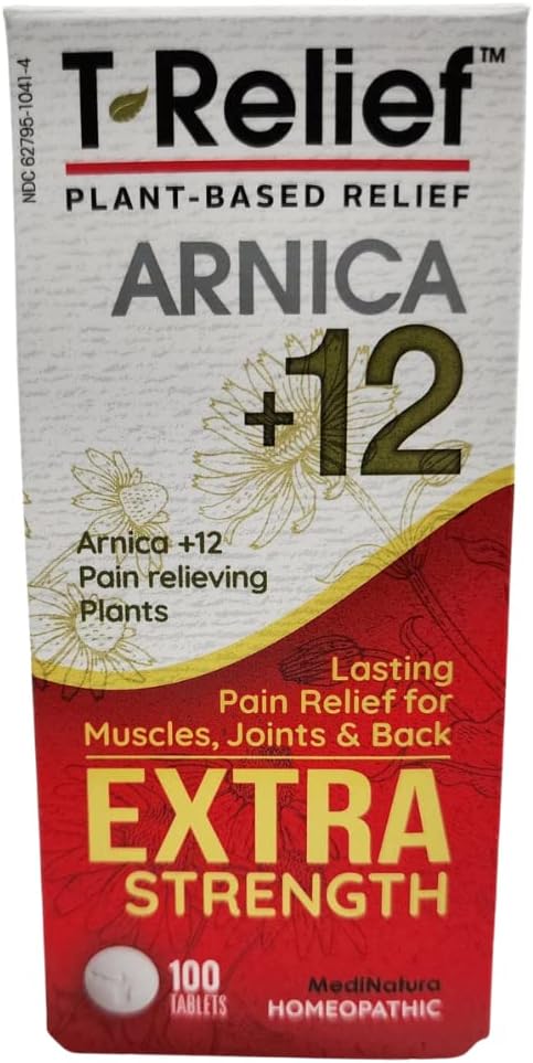 T-Relief Extra Strength Pain Relief Arnica +12 Natural Relieving Actives for Back Pain Joint Soreness Muscle Aches & Stiffness, Whole Body Fast-Ac...