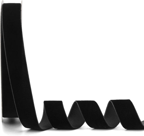 Black Velvet Ribbon 1 Inch x 20Yd,Great for Gift Wrapping,Hair Bows,Christmas,Wedding Party Decoration(1" Black)...