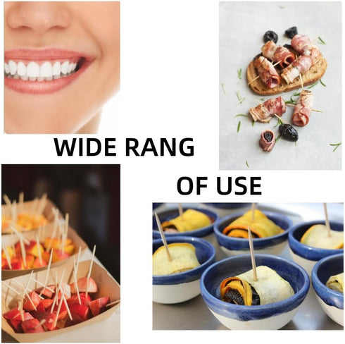 HOPELF 1200 Count Bamboo Toothpicks for Appetizer, Olive, Barbecue, Fruit, Cocktail,Teeth Cleaning,Double-Points Wooden Toothpick....