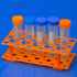 Test Tube Rack, Centrifuge Tube Holder (2 Pack - Blue and Orange) for 10ml, 15ml, 50ml, Detachable Plastic Stand, 28 Well...