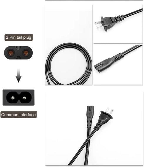 AC Power Cord Cable Fit for ONN. 100008734 100008736, ONN TV, JBL PartyBox 100 200 300 1000 310 710 1000 On-The-Go Bluetooth Speaker ION Game Day ...