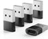 USB to USB C Adapter 5 Pack,Type C Female to Male Charger Converter, Type C Female to USB A Male Charger Cable Converter for iPhone 15 14 13 12 11...