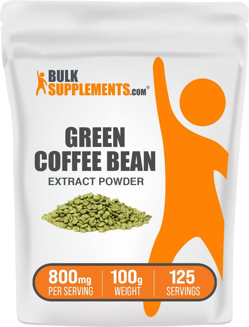BulkSupplements.com Green Coffee Bean Extract Powder - Green Coffee Bean Supplements, Green Coffee Bean Powder - Energy Support, Gluten Free, 800m...