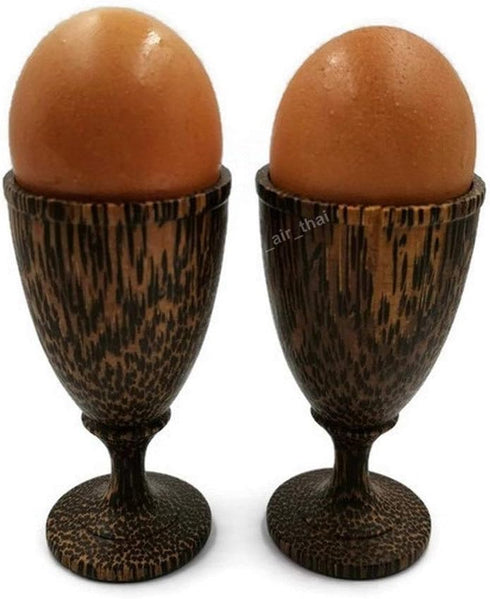 Set of 2 Wood Egg Cup, Egg Holder for Hard Boiled Eggs, Soft Boiled Egg Tool k016...