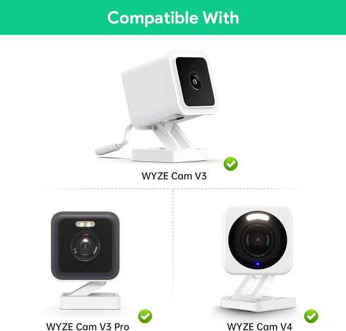 Window Mount for Wyze Cam V3/V3 Pro/V4, Angle Tilt (Up/Down/Left/Right), No Screws, No Reflections, Damage-Free, Glass Windows/Doors Bracket Holde...