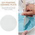 Sewroro Round Serving Platter Round White Ceramic Tiles DIY Painting Ceramic Plate Hand- painted Ceramic Tiles Porcelain Mixing Tray Artists Paint...