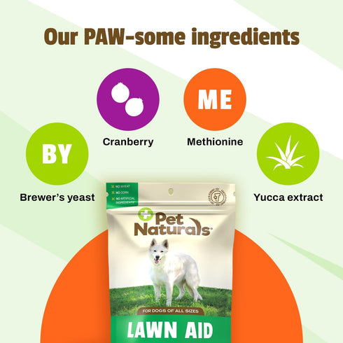 Pet Naturals Lawn Aid Dog Urine Neutralizer for Lawn - 60 Chicken-Flavored Chews - Healthy Dog Treats for PH Balance in Urine Maintain Green Grass...