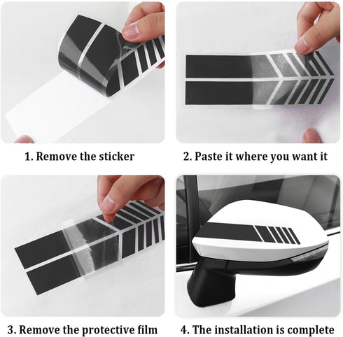 6PCS Racing Stripes for Cars - 2PCS Car Hood Decal + 2PCS Car Side Decals + 2PCS Car Mirror Stickers,Water-Resistant Stylish Car Decal Exterior Ca...