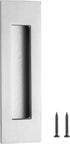 Ravinte 1 Pack Brushed Nickel Sliding Closet Door Handles Silver Flush Pulls 7in Length Recessed Finger Pulls for Sliding Barn Door Sqaure Cabinet...